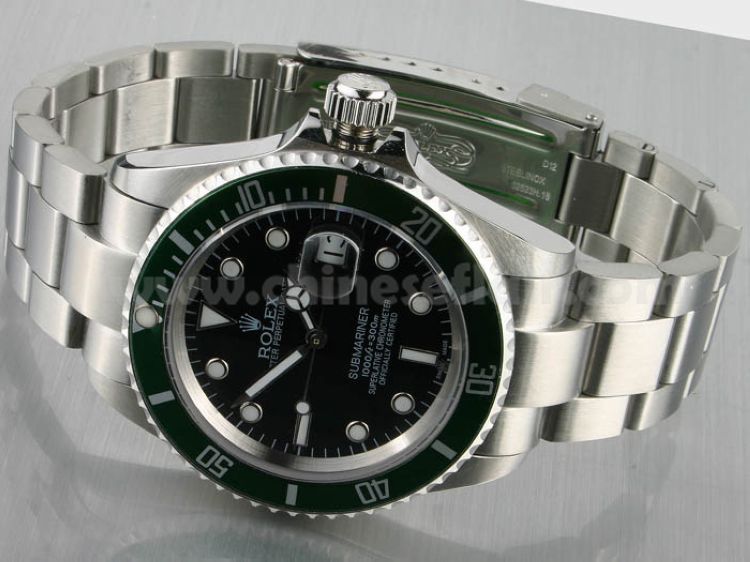 SWISS Rolex 50th Anniversary Submariner Black Face Green Bezel
